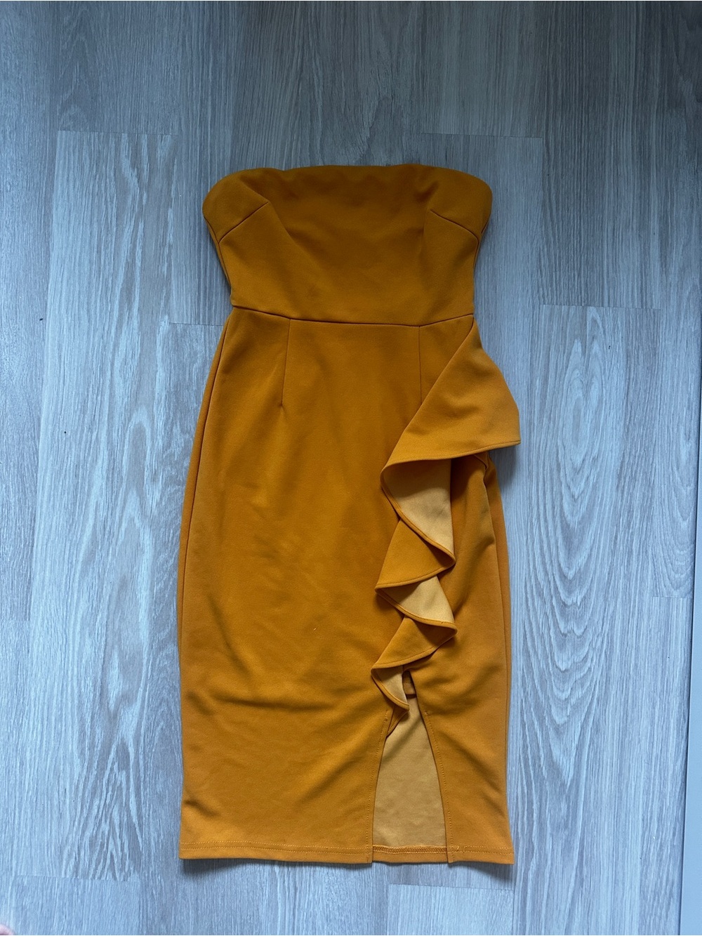 Mustard Yellow Strapless Dress